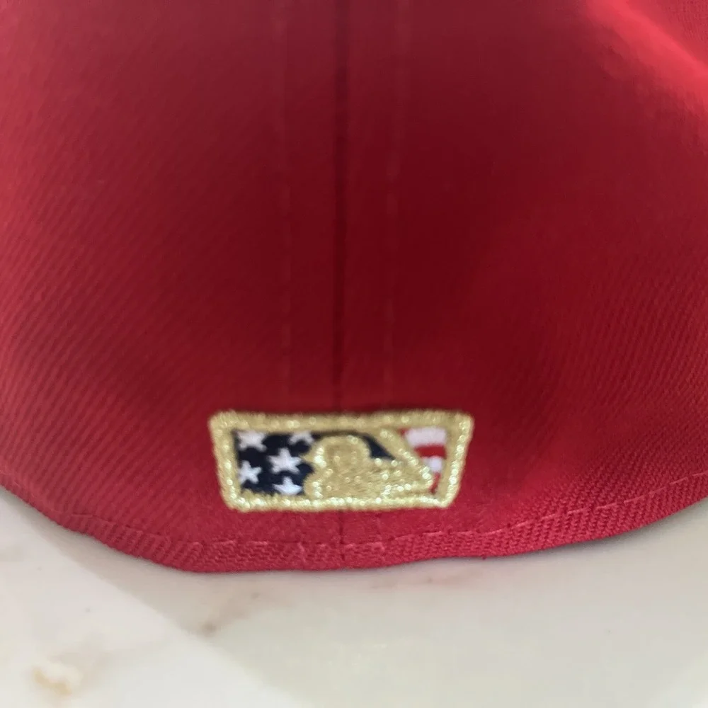 Los Angeles Angels 4th July Flag Hat USA Side Patch New Era 59FIFTY Sz 8 NWT